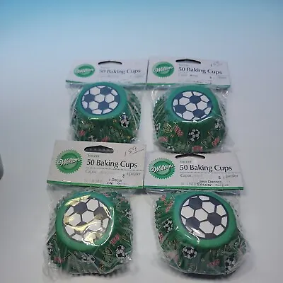 LOT (4) Wilton Soccer Baking Cups 50 Pack Cupcake Cake Muffin Liners 200 Total • $10.80