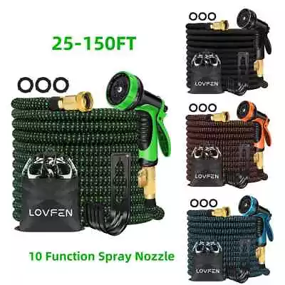 25/75/150FT Durable Expandable Garden Water Hose Flexible Pipe Spray Nozzle Gun • $28.99