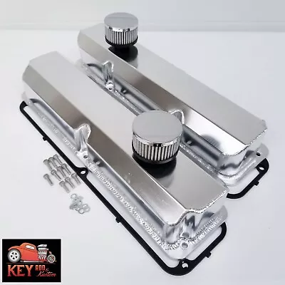 $154.95 • Buy Big Block Ford FE Satin Fabricated Valve Covers Breathers 352 360 390 427 428