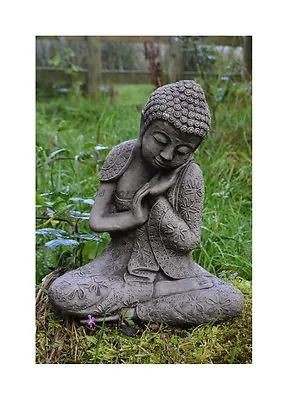 Welsh Buddha Detailed Hand Cast Stone Garden Statue Ornament Home Koi Zen Gift • £39.90