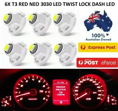 6x Xstorm Red T3 Superbright Wedge 3030 Led Globes Smd Led Dash Cluster Bulb • $8.87