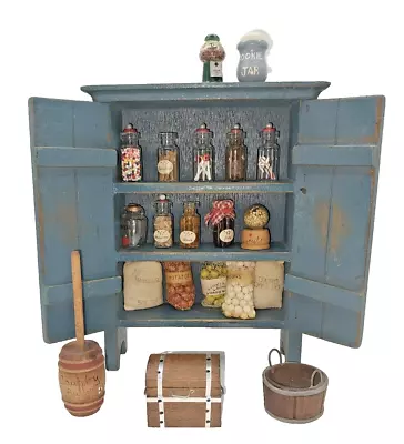 Vintage Look Doll House Country Kitchen Pantry With Accessories • $30