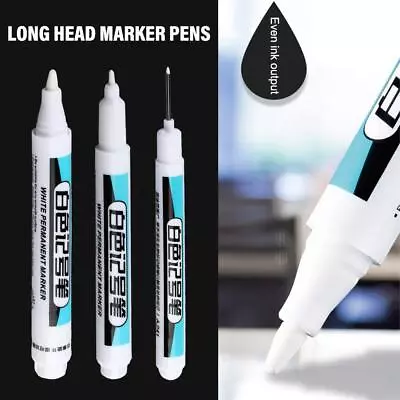 Marker Pen 0.7-2.5mm White Permanent Paint For Glass Metal Wood Plasti C • £1.19