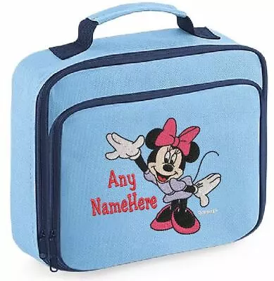 Personalised Embroidered Minnie Mouse Kids Lunch Bag Insulated School Dinner Box • £16.99