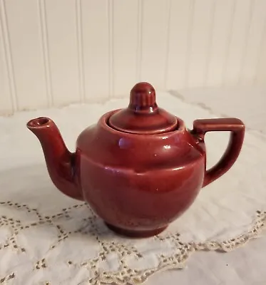 $18 • Buy Shawnee Pottery Vintage Burgandy Red Miniature Single Cup Individual Teapot USA