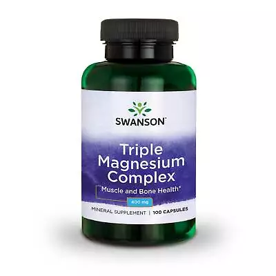 Swanson Triple Magnesium Complex Capsules 400 Mg 100 Count • $11.99