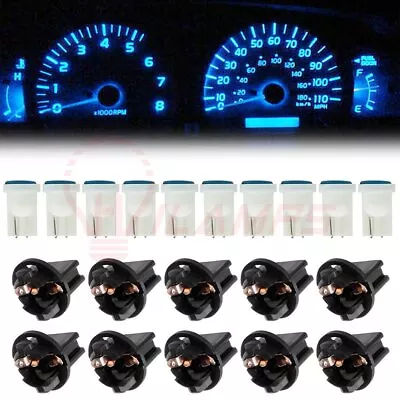 10x T10 COB Blue LED Instrument Panel Cluster Dash Light Bulb Twist Lock Socket • $10.09