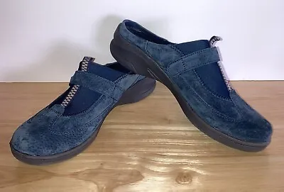 G.H. Bass & Co. Women's Leather Mules 9M Shoes Laurie P EUC Pre-owned Blue Suede • $8.49