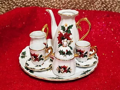 Formalities - Christmas Poinsettia 10 Piece Mini Tea Set By Baum Brothers • $15