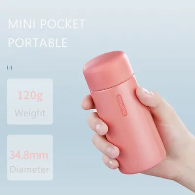 Mini Pocket Thermos Hot Water Bottle Vacuum Flask Double Wall Coffee Travel Bd • £6.20