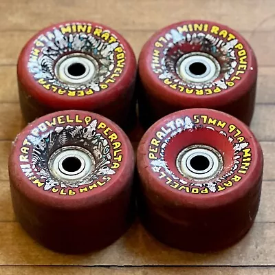 Vintage 1980’s Powell Peralta Mini Rat Skateboard Wheels 57mm 97a Red Urethane • $50