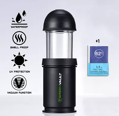 $24.99 • Buy Pack Science Green Vault Vacuum Storage Herb Container Smell Proof Air Tight Jar