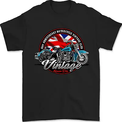 British Motorcycle Union Jack Flag Biker Chopper Mens T-Shirt 100% Cotton • £7.49