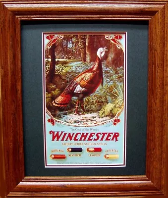 Vintage Rare Winchester Turkey Old Time Advertising Poster  Cock Of The Woods!  • $40