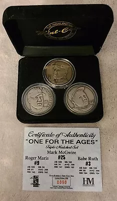 Highland Mint Triple Matched Set Mark McGuire Babe Ruth Roger Maris 898/5000 • $79.99