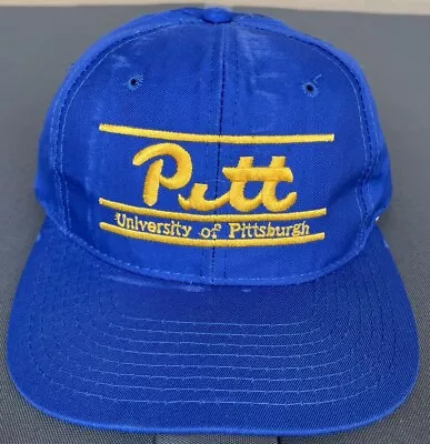 Vintage Pitt Panthers The Game Split Bar Glued Tag SnapBack Hat Cap Youngan • $39.95