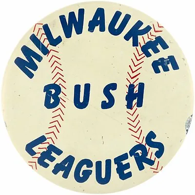 Rare 1957 Milwaukee Braves World Series  Bush Leaguers  Pin Button Hank Aaron • $296.25