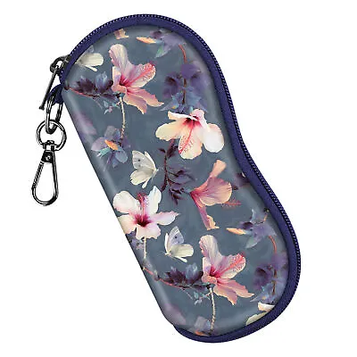 $8.19 • Buy Zipper Soft Eye Glass Case Bag Sunglass Protector Travel Fashion With Carabiner