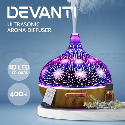 $38.95 • Buy Devanti Ultrasonic Aroma Aromatherapy Diffuser Humidifier 3D LED Oil Firework