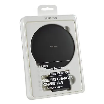 SAMSUNG Fast Qi Wireless Charging Pad UK Charger Plate For Smartphones - Black • £17.99