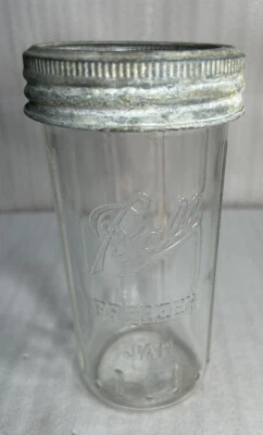 $9.95 • Buy VINTAGE BALL RIBBED FREEZER JAR Canning Freezing 1qt. Zinc Ring