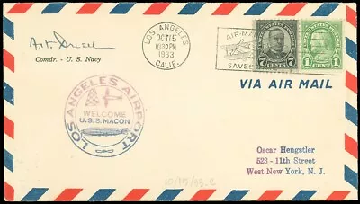 10/15/33 Los Angeles Airport Welcomes USS MACON ALGER H. DRESEL AUTOGRAPH! • $69.99