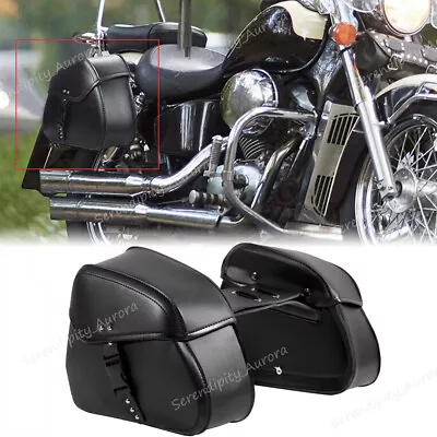 Motorcycle PU Side Saddle Bags For Yamaha Virago XV 250 500 535 700 750 920 1100 • $62.11