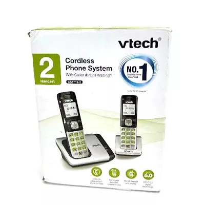 VTech CS6719-2 2-Handset Expandable Cordless Phone With 2 Handsets Silver • $24.90