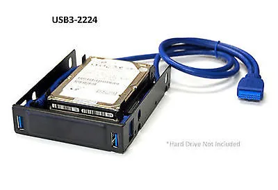 USB 3.0 2-Port Front Panel Hub Bracket For Dual 2.5  HDD/SSD To 3.5  PC Tray • $17.95