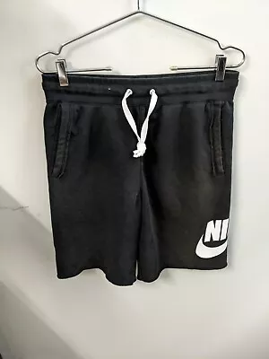 Nike Shorts Mens Medium Black Cotton Fleece Small Swoosh Logo Adults • $20