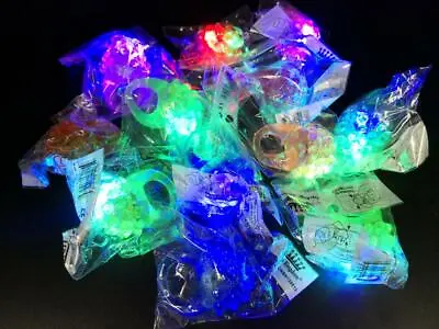 $36 • Buy 48 Big Light-Up LED Jelly Rings Bumpy Rubber Flashing Party Wedding Dance Rave 