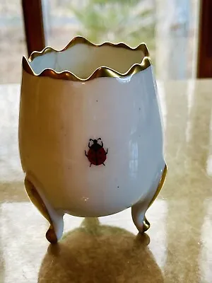 Vintage Limoges France Chamart Egg Vase Footed Ladybug • $12.50