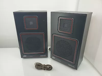 Vtg SounDesign Acoustic Dynamics Wall/Shelf Stereo Speakers 0617A. RED/BLK • $24.95