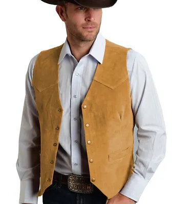 Mens Cowboy Suits Vests Hunting Waistcoats Vintage Farmer Retro Casual Vests 3XL • $25.19
