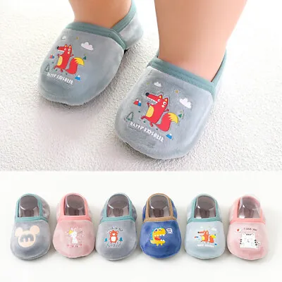 Newborn Baby Girls Boys Toddlers Warm Slippers Soft Non-Slip Floor Socks Shoes • £6.28