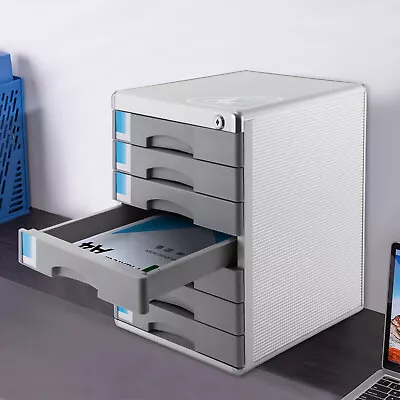 5/7 Drawers Metal File Cabinet Lateral Storage Cabinet W/ Lock Desktop • $63.99