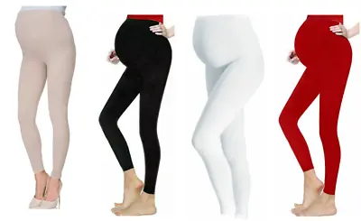 Womens Maternity Soft And Cosy Full Length Vicose Leggings Pregnancy 8-24 • £8.99