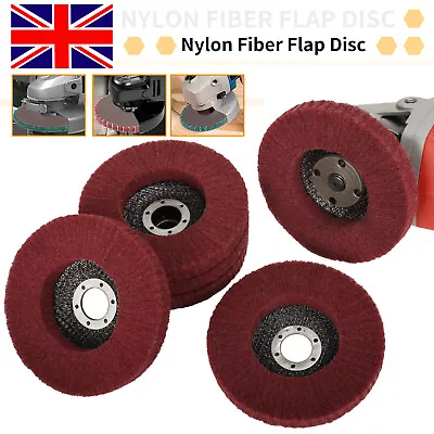 £14.99 • Buy 115mm Nylon Fiber Flap Polishing Wheel Pad Abrasive Buffing For Angle Grinder UK