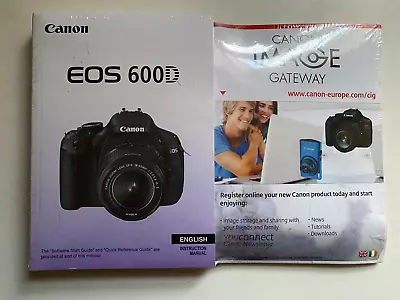 Canon EOS 600D English User Instruction Manual Kit ( For 0034X265) • £11.99