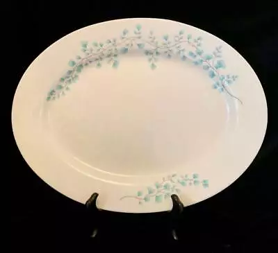 Macy's Martha Stewart Maidenhair Fern~blue~16  Oval Serving Platter~exc • $129.91