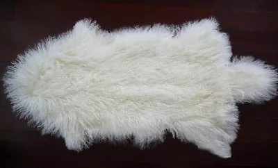 1.8X3.3'Real Mongolian Fur Throw Tibetan Lambskin Rug Hide Pelt Curl Hair Carpet • $68.39