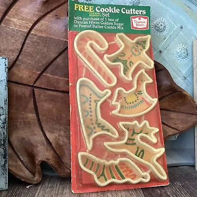 Vintage Duncan Hines Plastic Christmas Cookie Cutters Set Of 6 New Old Stock • $8.54