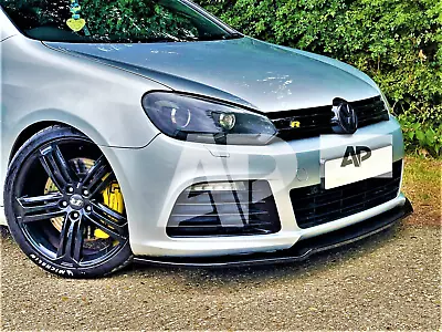 VW Golf MK6 R20 R Gloss Black Front Splitter Spoiler Lip Body Kit 2008-2013 • $91.22