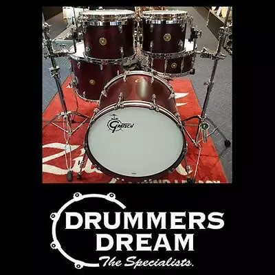 Gretsch USA Custom 5 Piece Drum Kit 22” Shell Set - Satin Cherry Red RRP$12457 • $6799