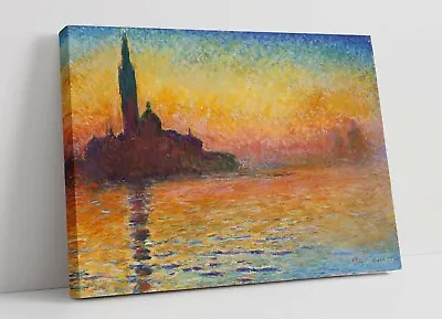 Claude Monet San Giorgio Maggiore At Dusk -canvas Wall Art Print Pic Painting • £14.99