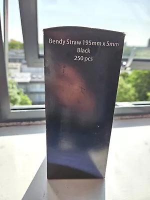 Plastic Black Straws Black Bendy  Drinking Cocktail Straws 250500 • £6.50