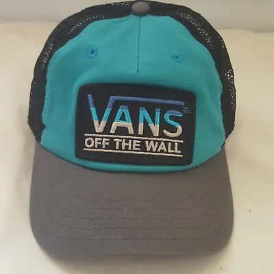Vintage Y2K Vans Cap Trucker Hat Snapback Mesh Adjustable Black Off The Wall • £15.53