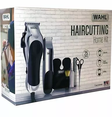 25Pc Wahl Deluxe Hair Clippers &Trimmer + Shears Complete Hair Cutting Kit New • $67