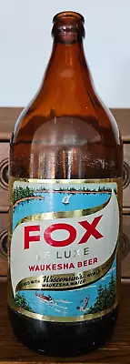 VTG FOX DELUXE 32.oz BEER BOTTLE WAUKESHA WI • $29.99