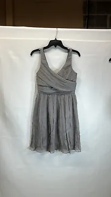 J Crew Silk Chiffon Heidi Dress Graphite Size 4 • $50